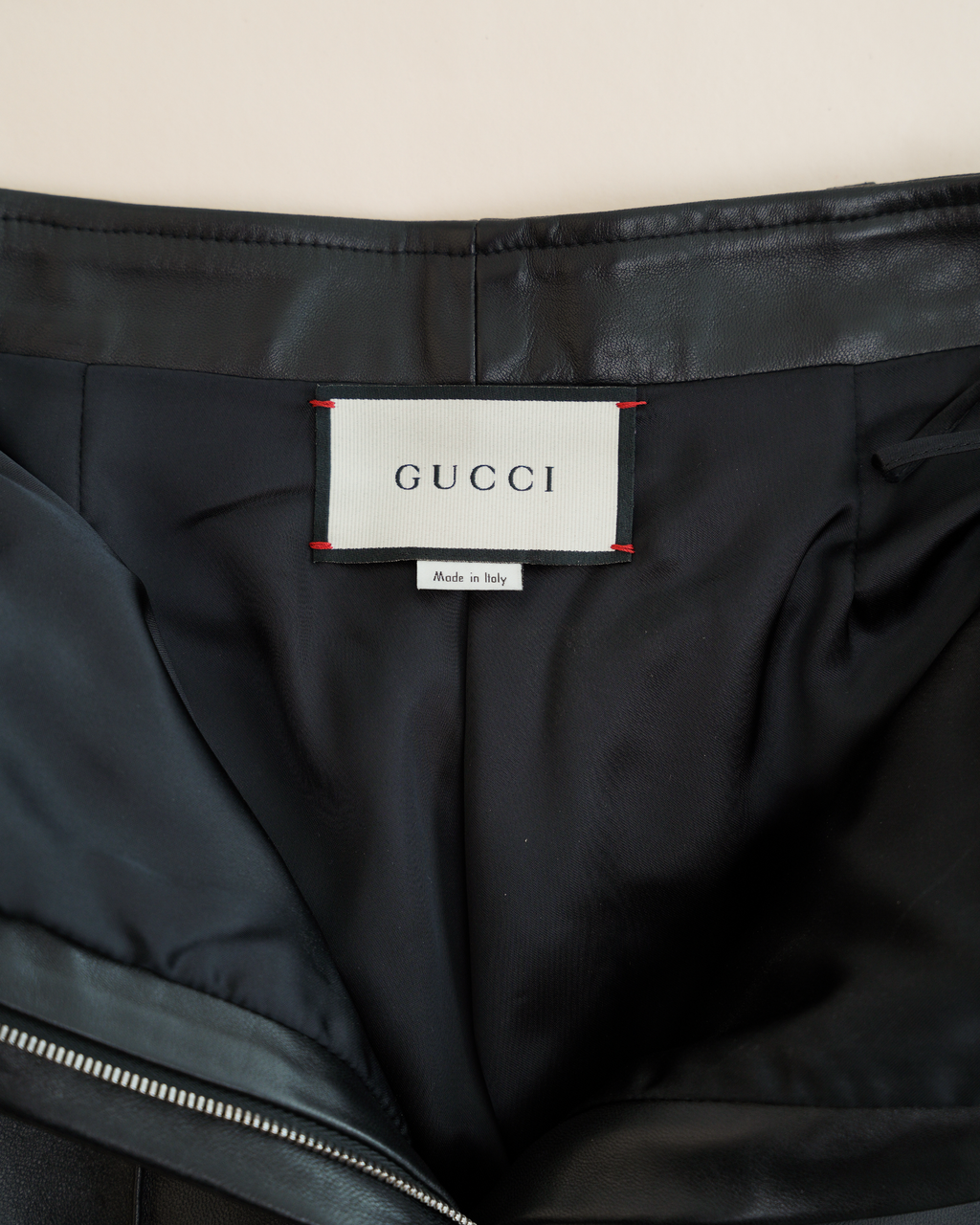 Gucci by Alessandro Michele Black Plongé Leather Flared Trousers