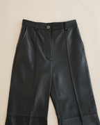 Gucci by Alessandro Michele Black Plongé Leather Flared Trousers
