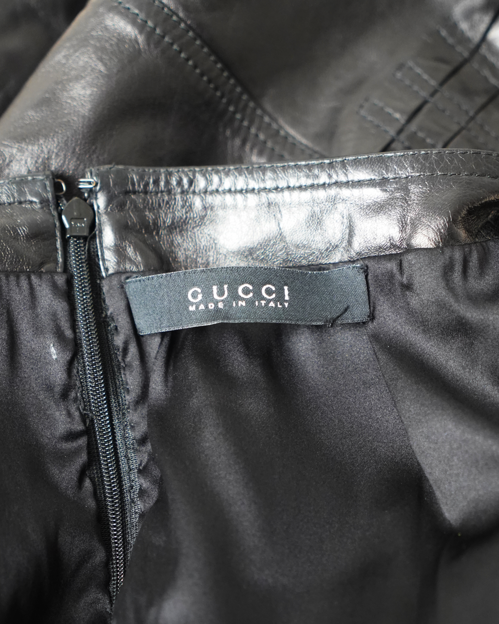 Gucci by Tom Ford leather midi-skirt