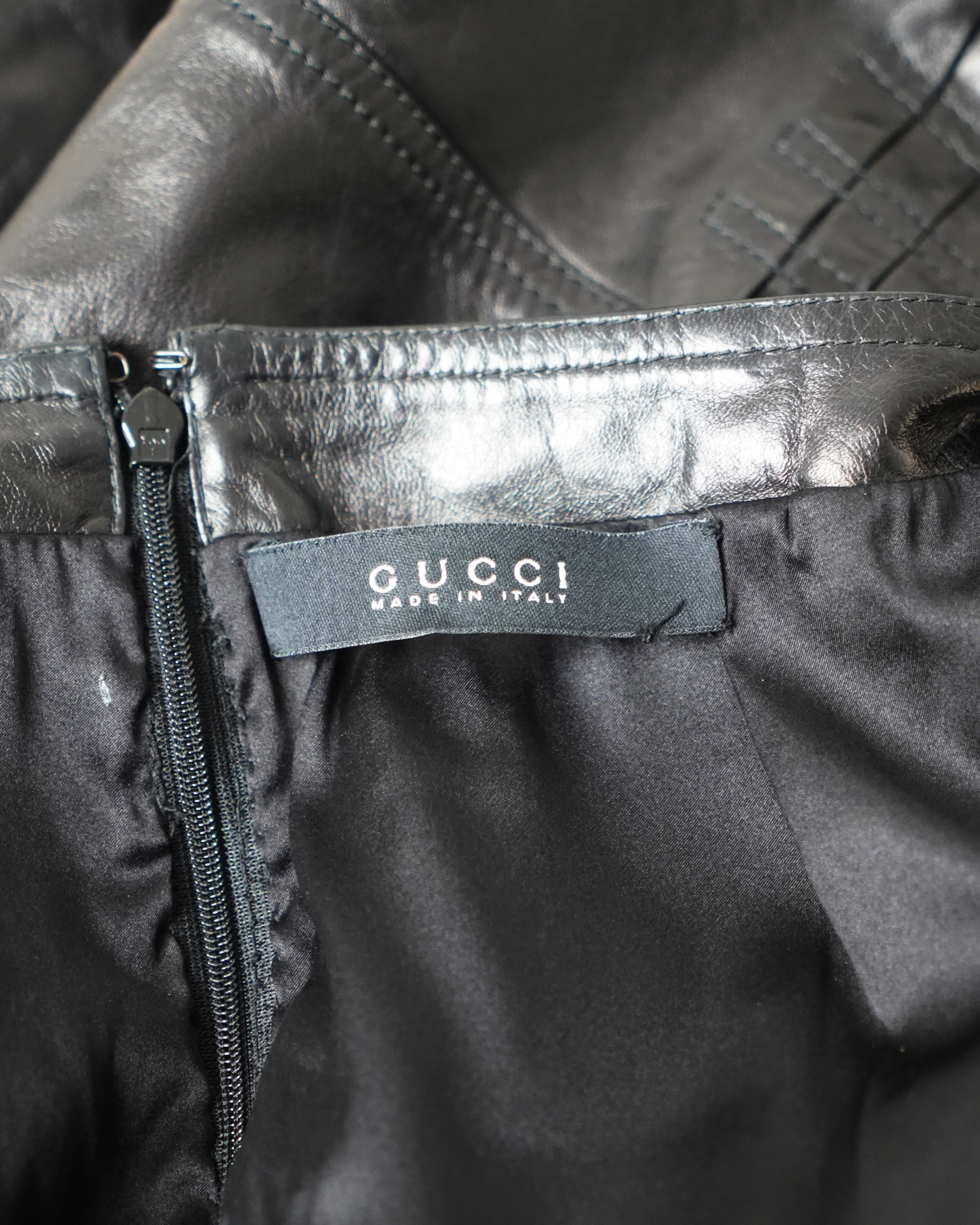 Gucci by Tom Ford leather midi-skirt