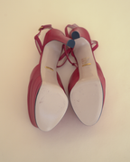 Gucci by Alessandro Michele “Angel” Leather T-Strap Platform Pumps.