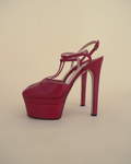 Gucci by Alessandro Michele “Angel” Leather T-Strap Platform Pumps.