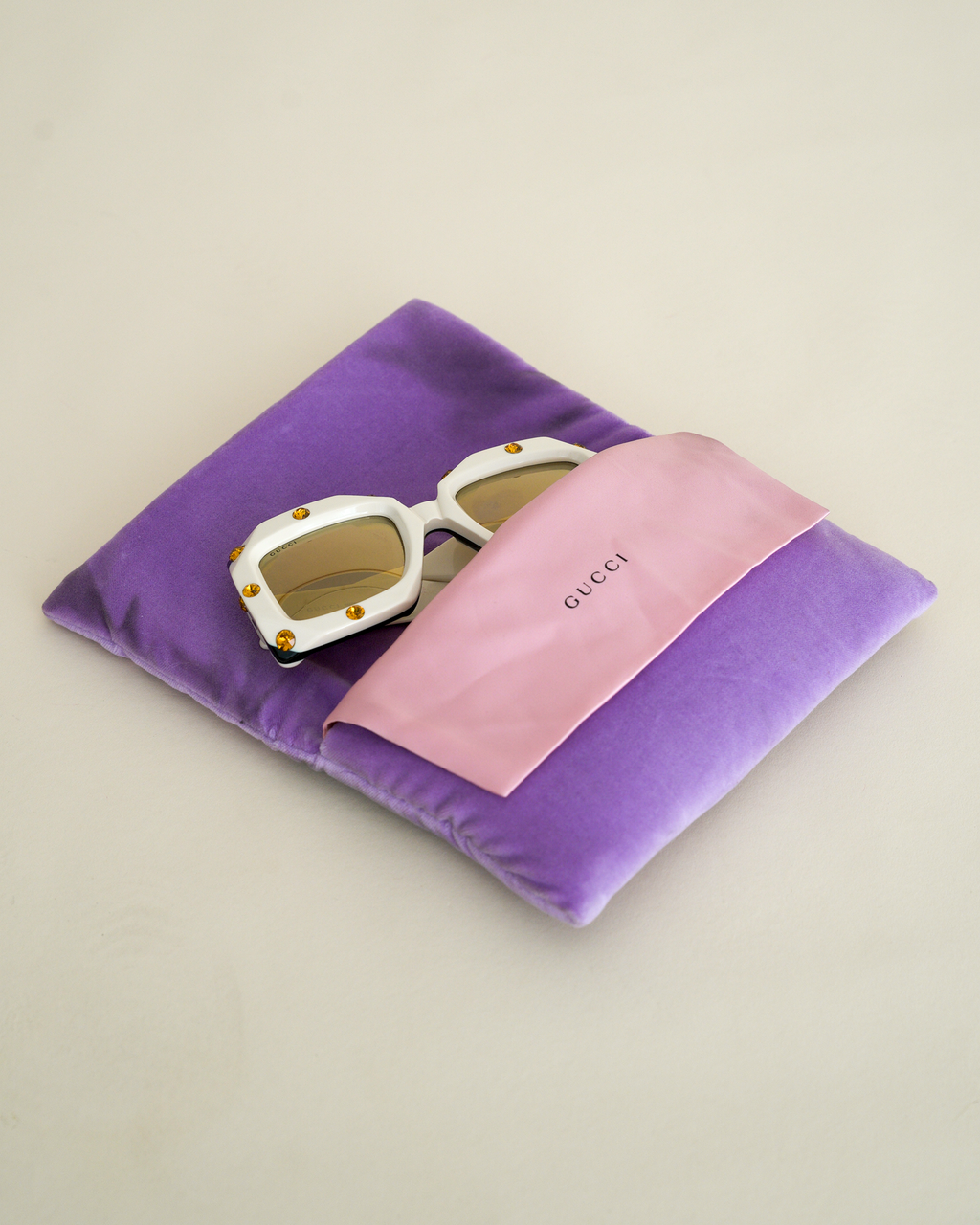 Gucci "Hollywood Forever" Oversized Crystal-Studded Square Sunglasses