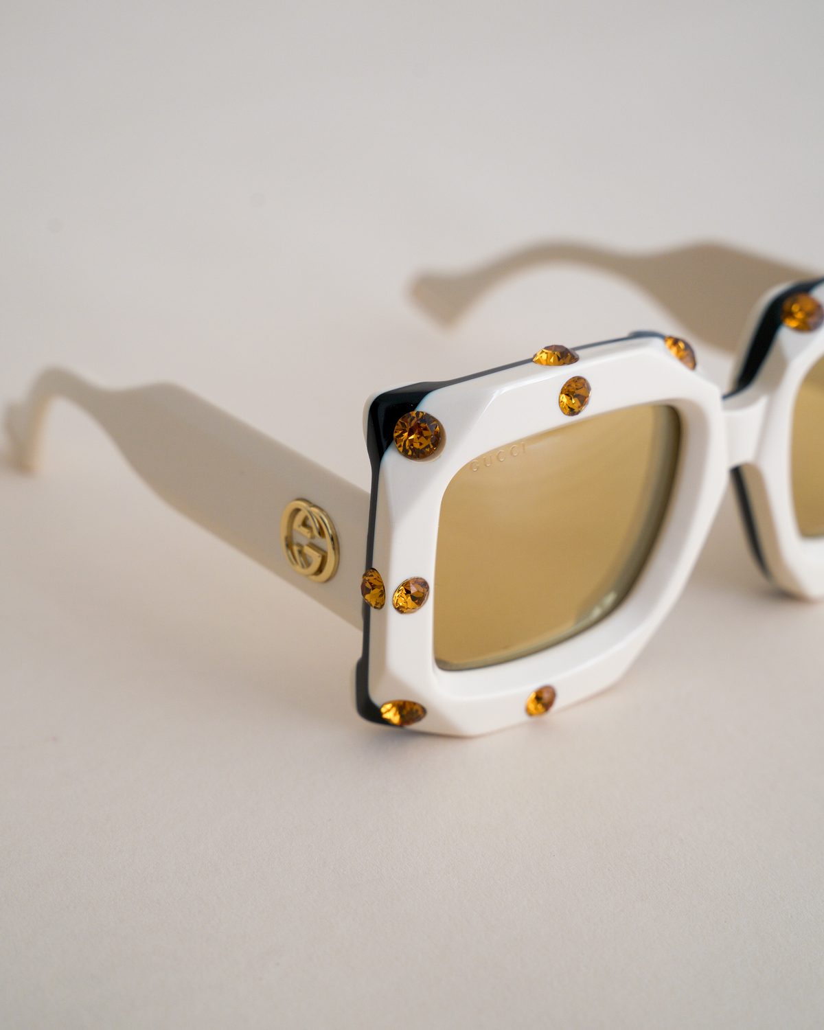 Gucci "Hollywood Forever" Oversized Crystal-Studded Square Sunglasses