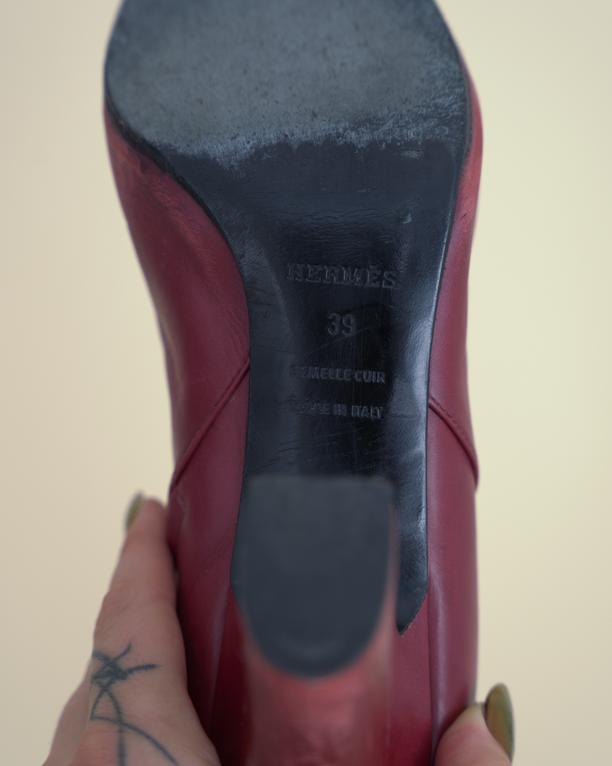 Hermès “Saint Germain” Kelly-Buckle Leather Ankle Boots.