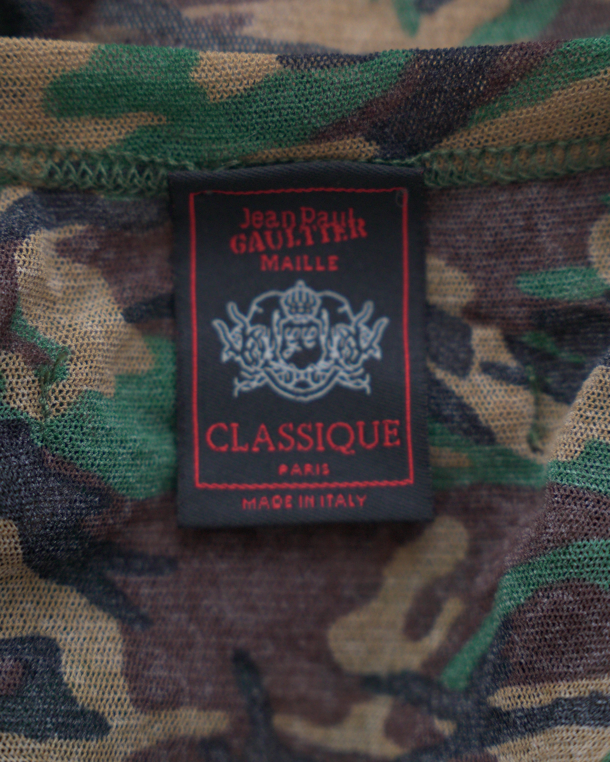 Jean Paul Gaultier Camouflage Mesh Wrap Top
