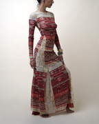 Jean Paul Gaultier Maille "Les Tatouages" Oceanic Mesh Top and Skirt Set