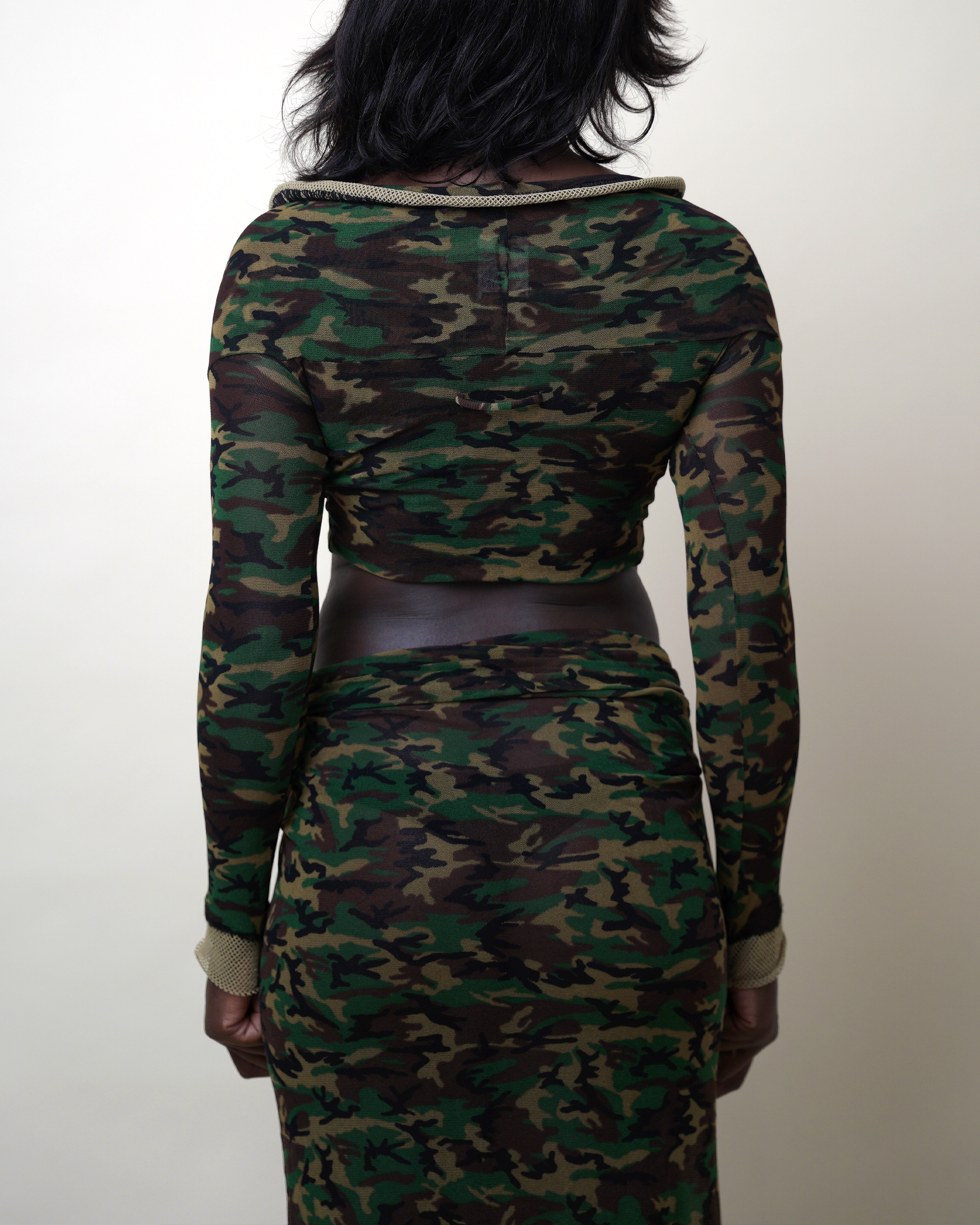 Jean Paul Gaultier Camo Mesh Top