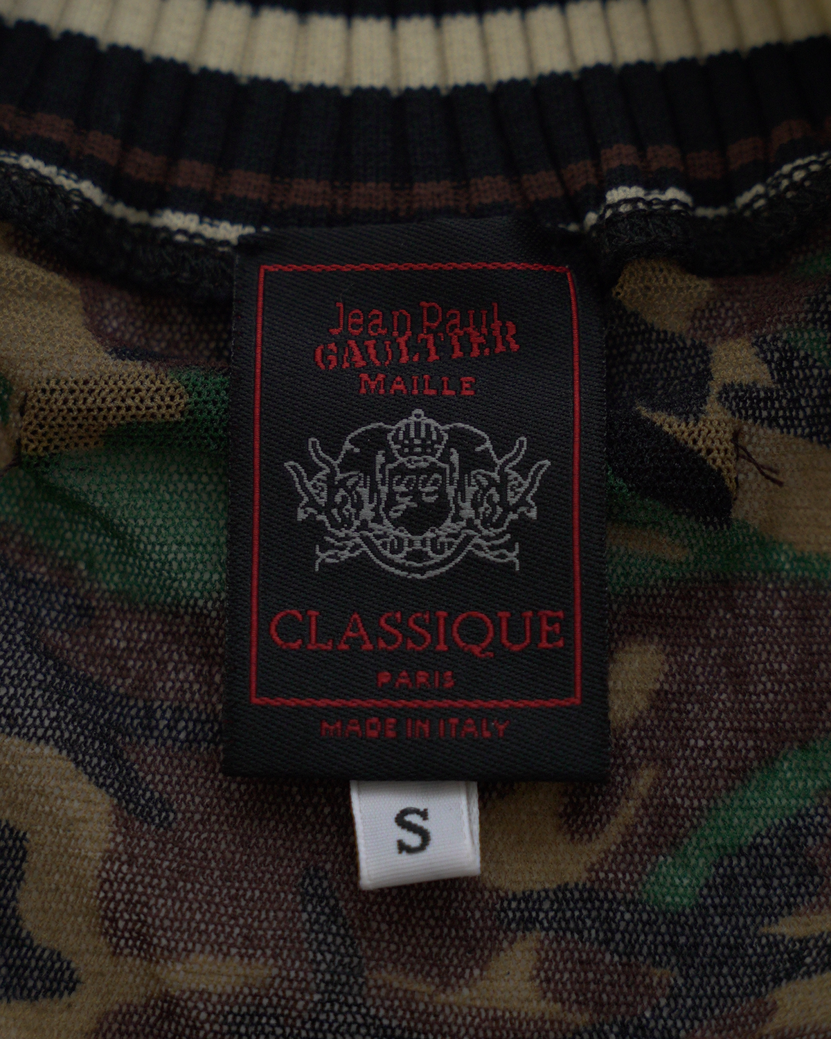 Jean Paul Gaultier Maille Sheer Mesh Camo Bomber & Wrap Sarong Set