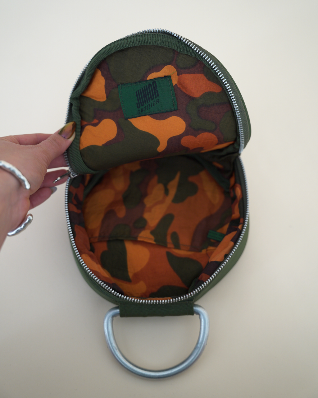 Junior Gaultier 1990s  Military-Style Circular Nylon Bag