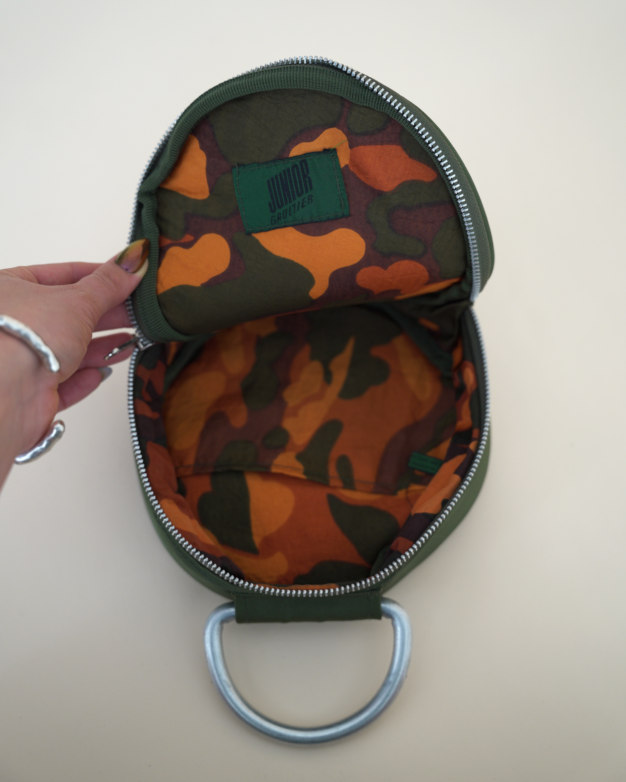 Junior Gaultier 1990s  Military-Style Circular Nylon Bag