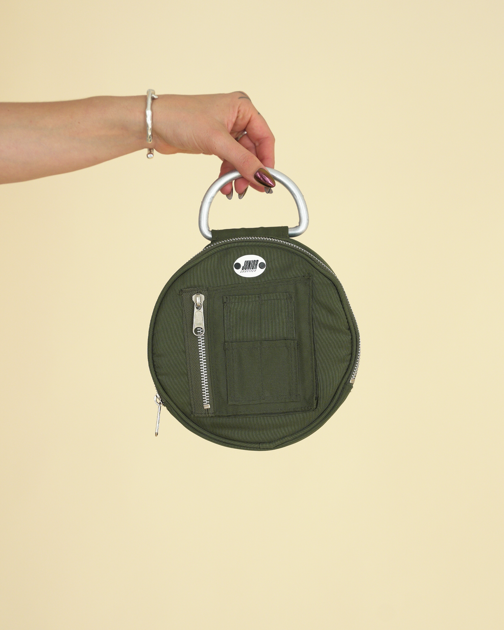 Junior Gaultier 1990s  Military-Style Circular Nylon Bag