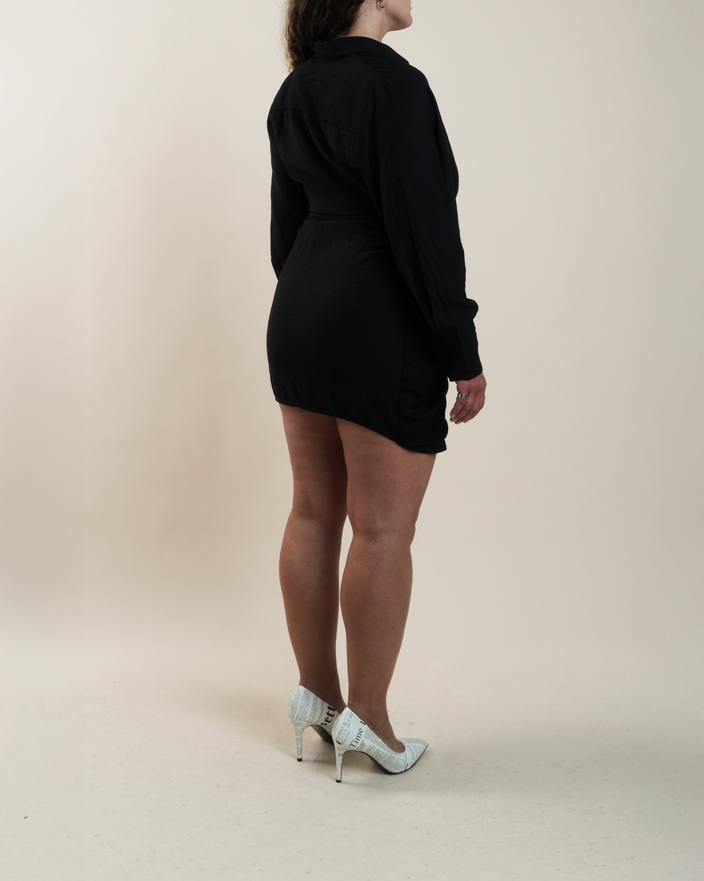 Jacquemus "La Robe Bahia" draped mini shirt dress