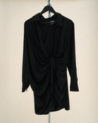 Jacquemus "La Robe Bahia" draped mini shirt dress
