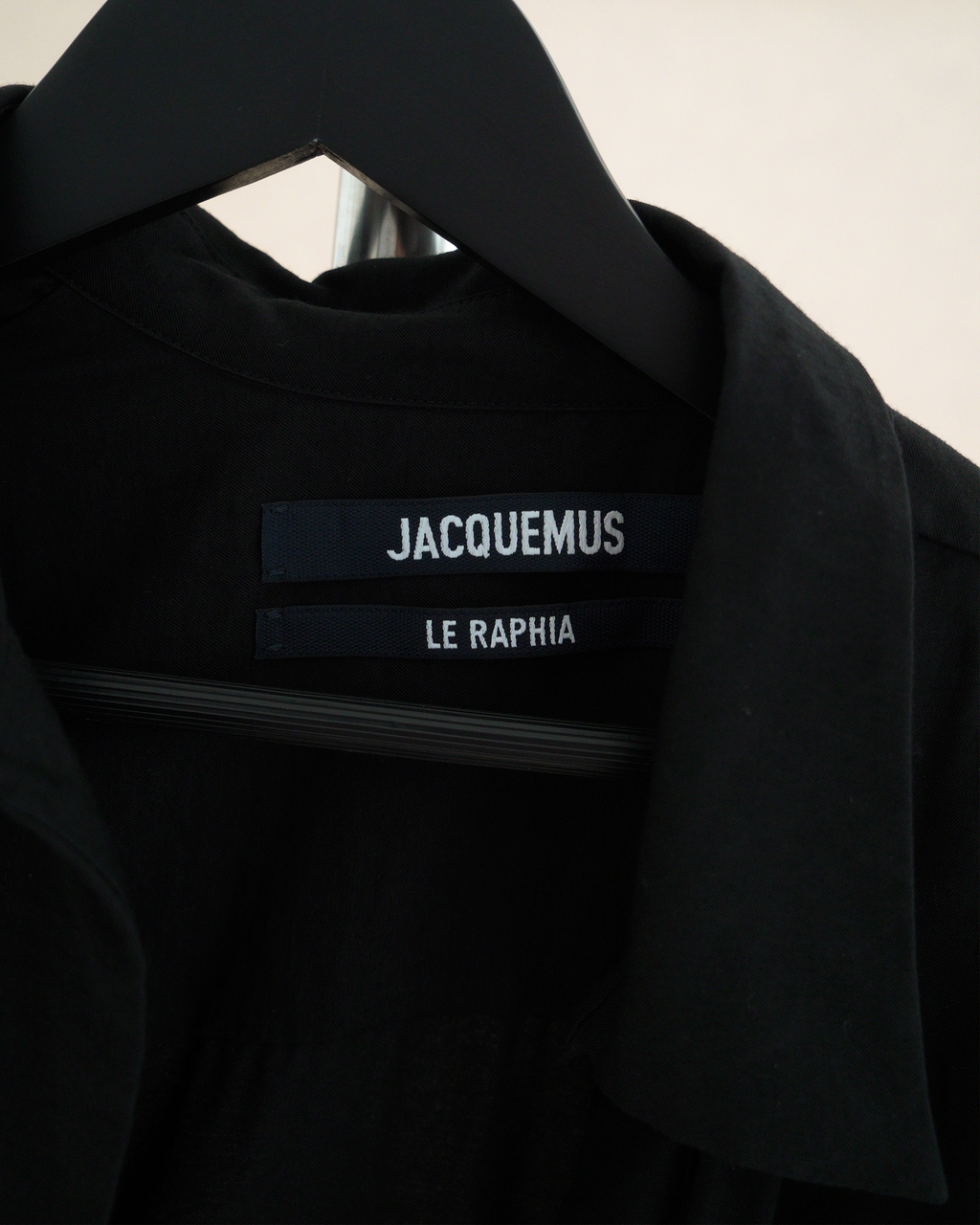 Jacquemus "La Robe Bahia" draped mini shirt dress