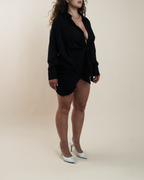Jacquemus "La Robe Bahia" draped mini shirt dress