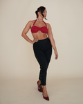 Jean Paul Gaultier Corset-Laced Jeans & Buckle Halter-Bra Pairing
