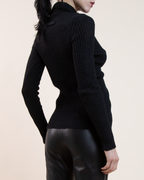 Archival Jean Paul Gaultier Y2K Chiffon-Panelled Ribbed-Knit Top