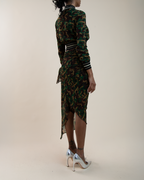 Jean Paul Gaultier Maille Sheer Mesh Camo Bomber & Wrap Sarong Set