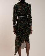Jean Paul Gaultier Maille sheer mesh camo bomber & wrap sarong set