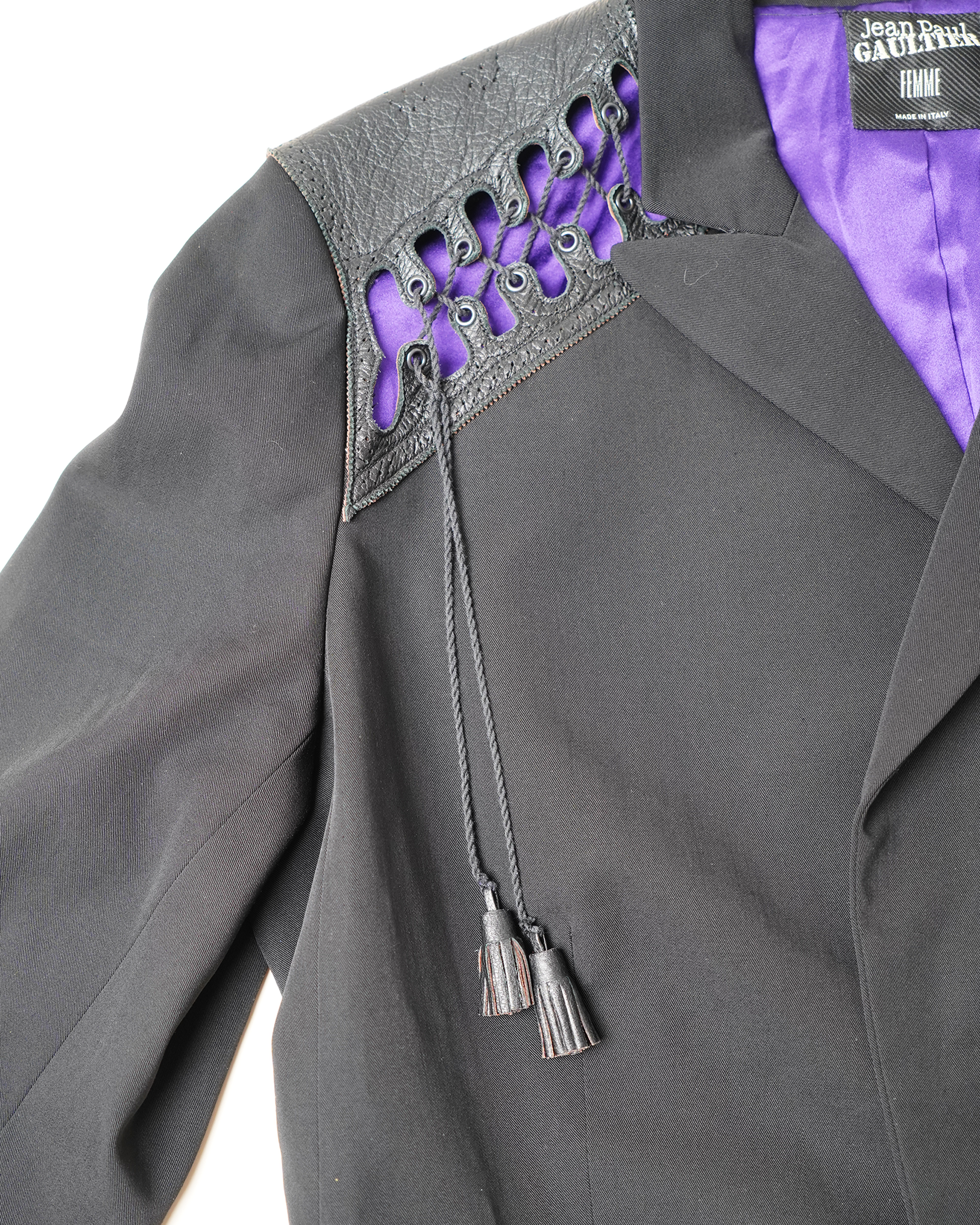 Jean Paul Gaultier Femme lace-up shoulder blazer