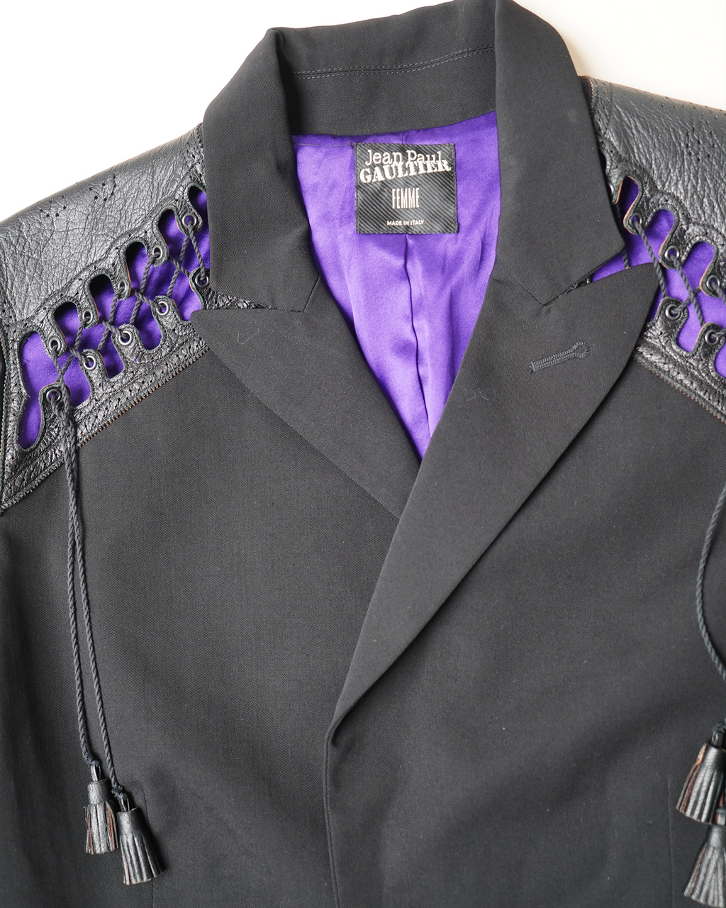 Jean Paul Gaultier Femme lace-up shoulder blazer