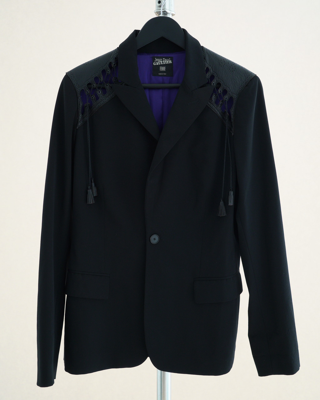 Jean Paul Gaultier Femme lace-up shoulder blazer
