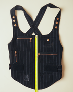 Jean Paul Gaultier backless pinstripe chest plate vest