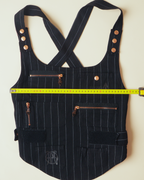 Jean Paul Gaultier backless pinstripe chest plate vest