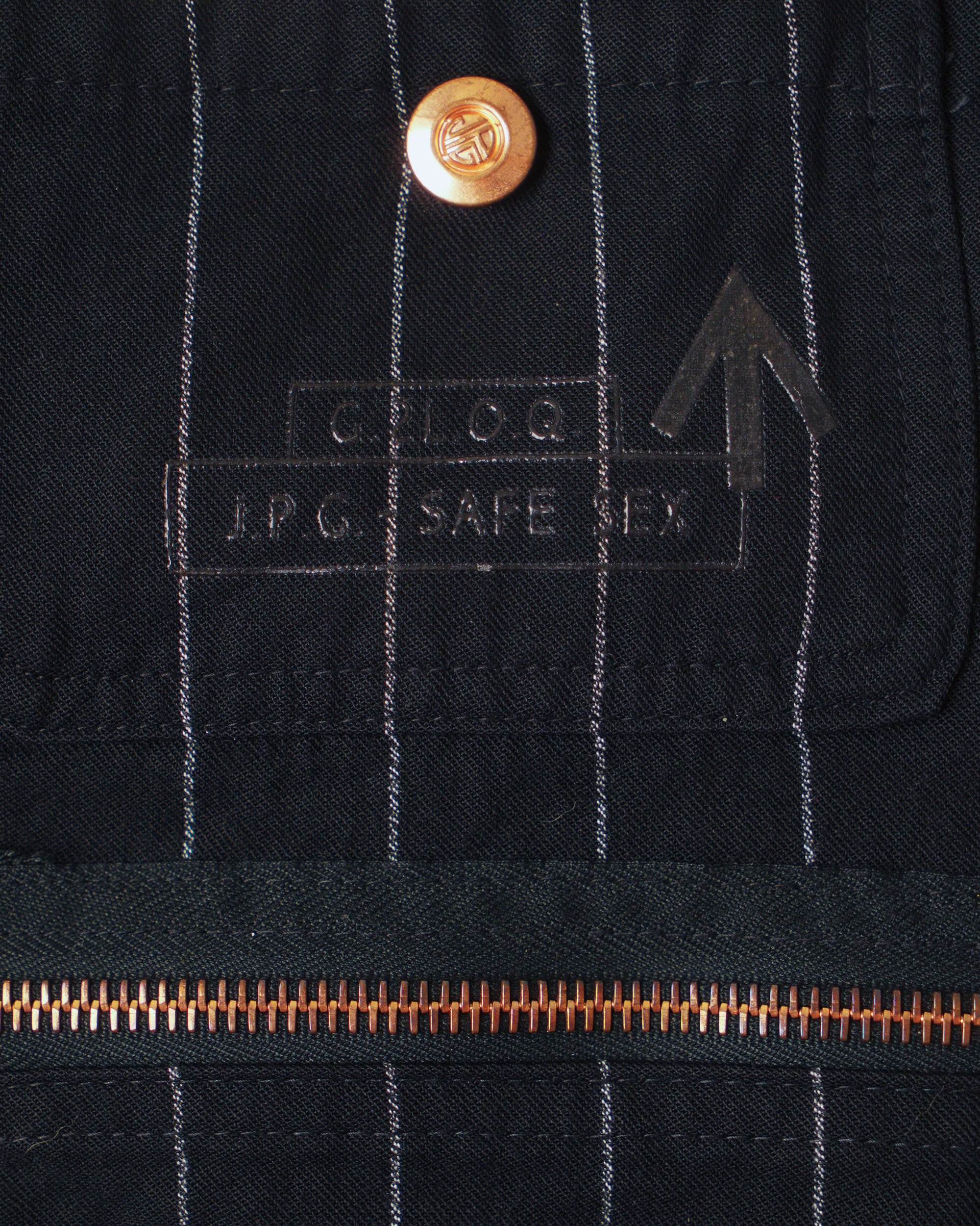 Jean Paul Gaultier backless pinstripe chest plate vest