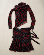 Jean Paul Gaultier 2-Piece Tartan Plaid Mesh Kilt Set