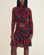 Jean Paul Gaultier 2-Piece Tartan Plaid Mesh Kilt Set