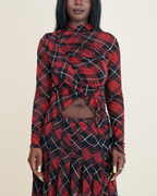 Jean Paul Gaultier 2-Piece Tartan Plaid Mesh Kilt Set