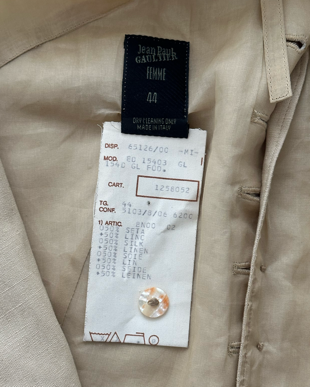 Archival Jean Paul Gaultier SS1994 “Les Tatouages” Deconstructed Waistcoat