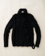 Jean Paul Gaultier Shaggy Mohair 3/4-Zip 3D Loop Sweater