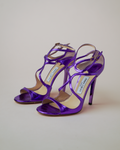 Jimmy Choo Metallic Purple Sandal Heels