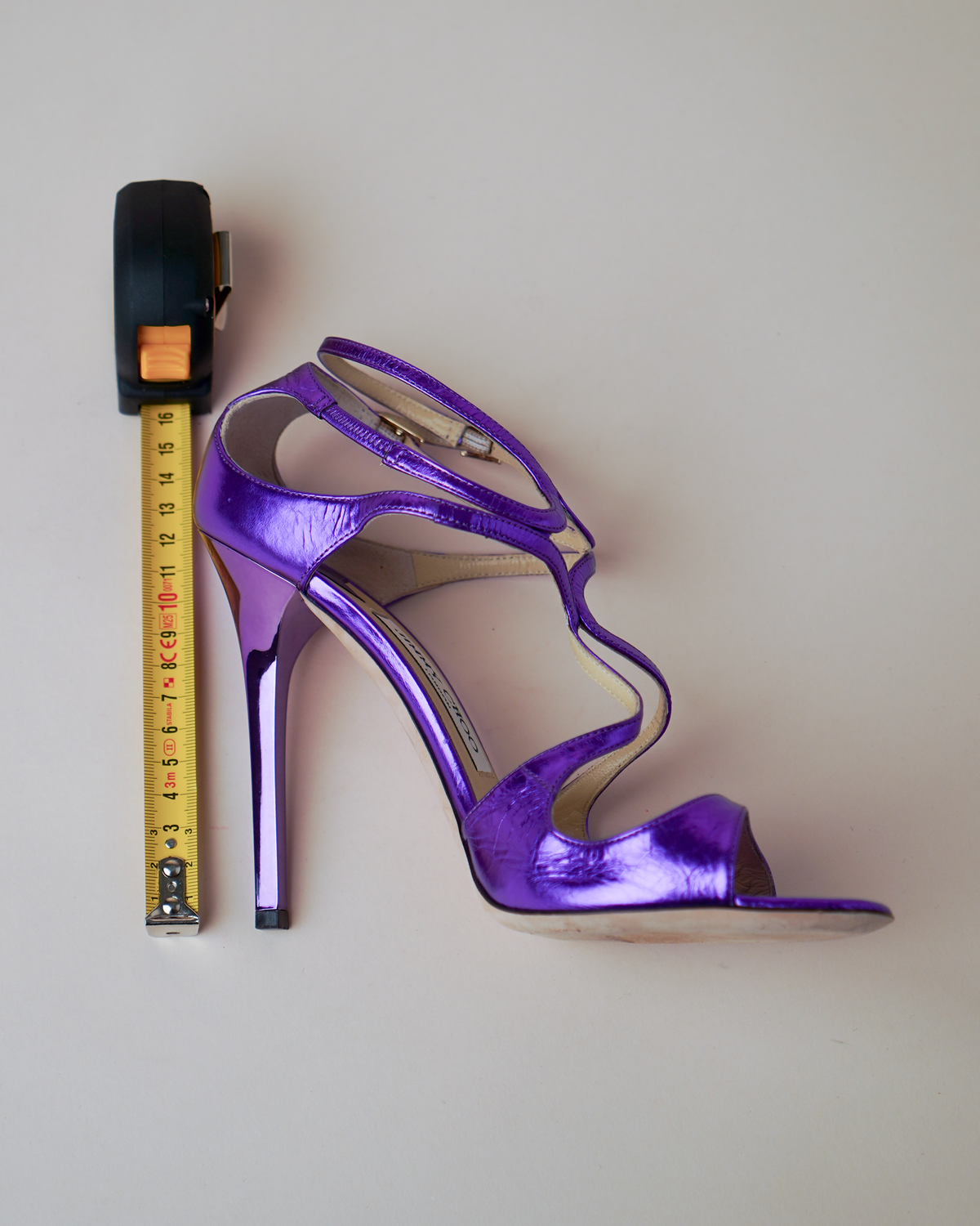 Jimmy Choo Metallic Purple Sandal Heels