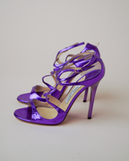 Jimmy Choo Metallic Purple Sandal Heels