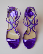 Jimmy Choo Metallic Purple Sandal Heels
