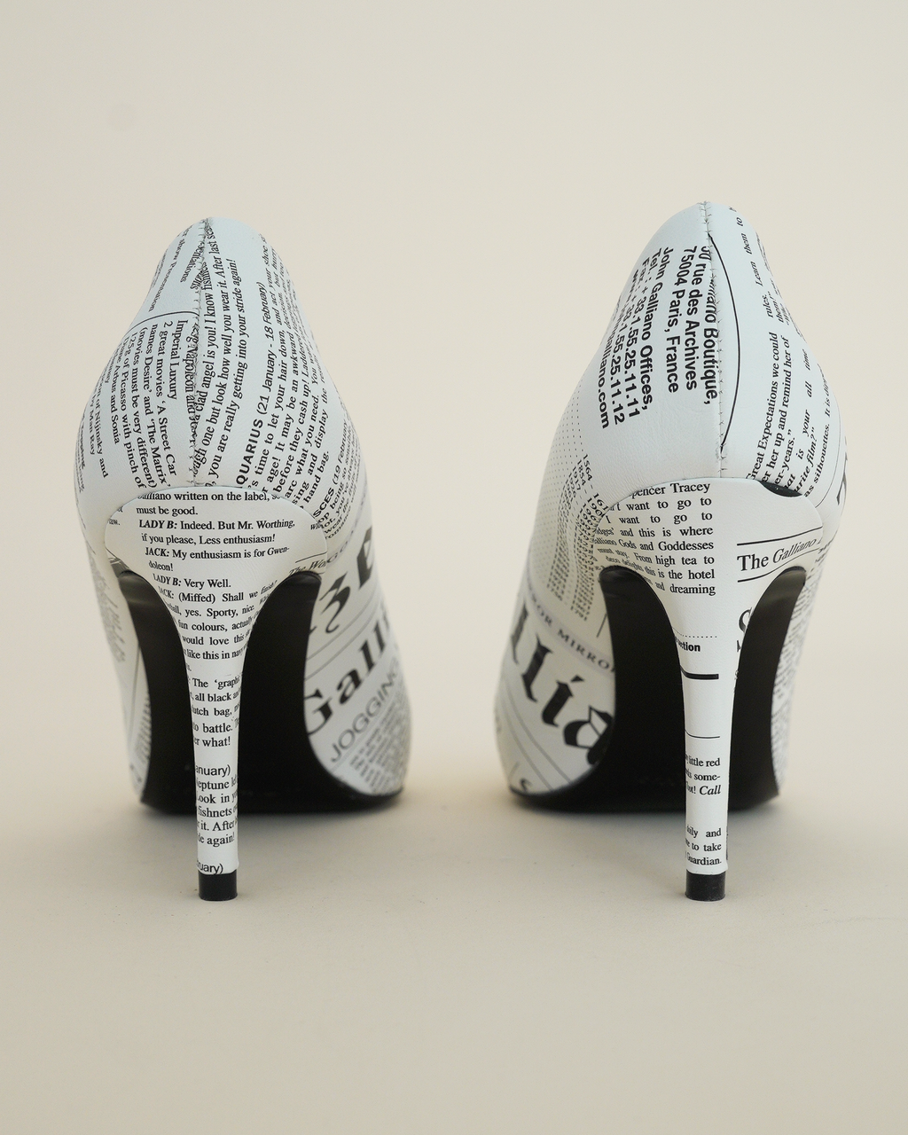 John Galliano “Gazette” Newspaper-Print Pumps