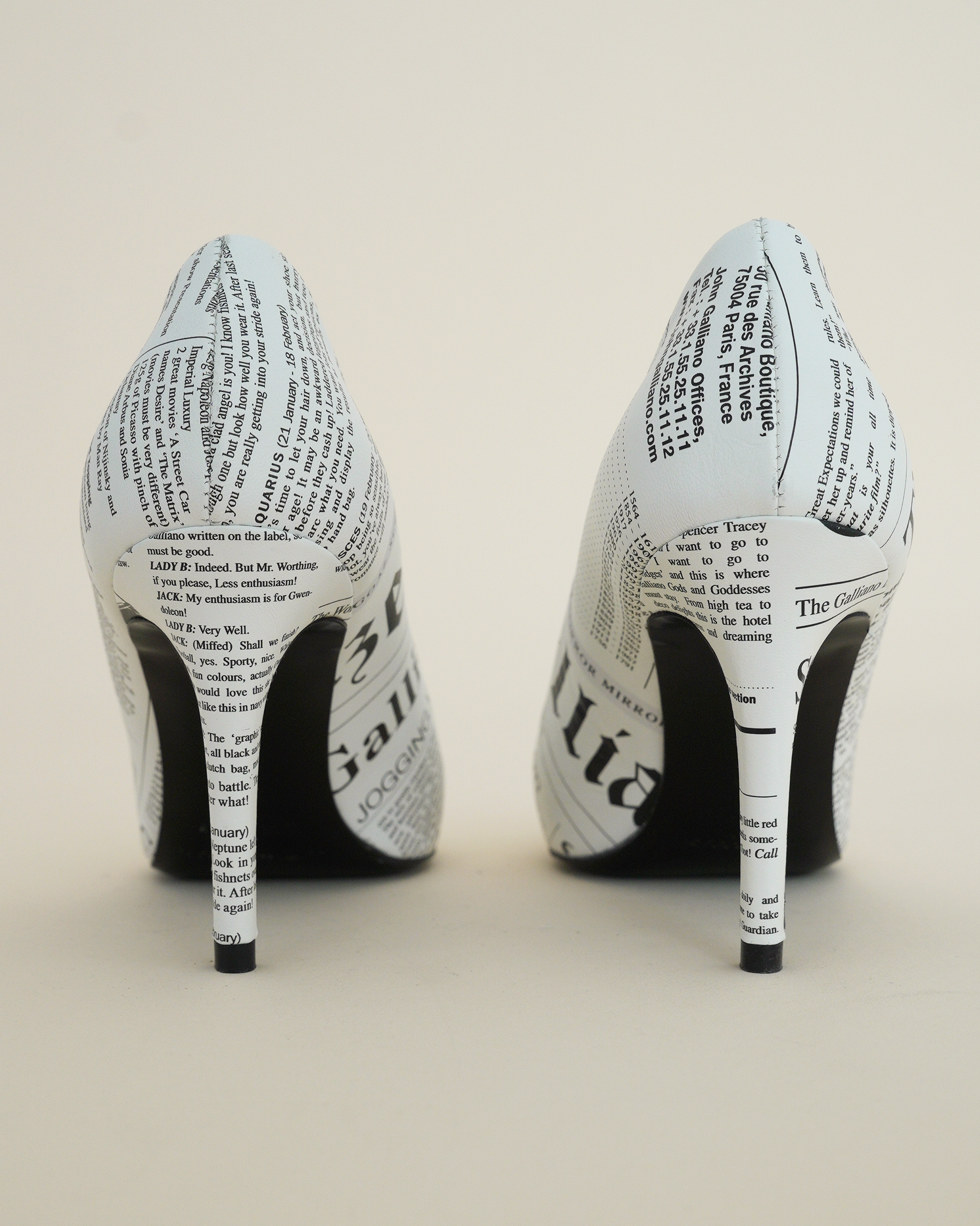John Galliano “Gazette” Newspaper-Print Pumps