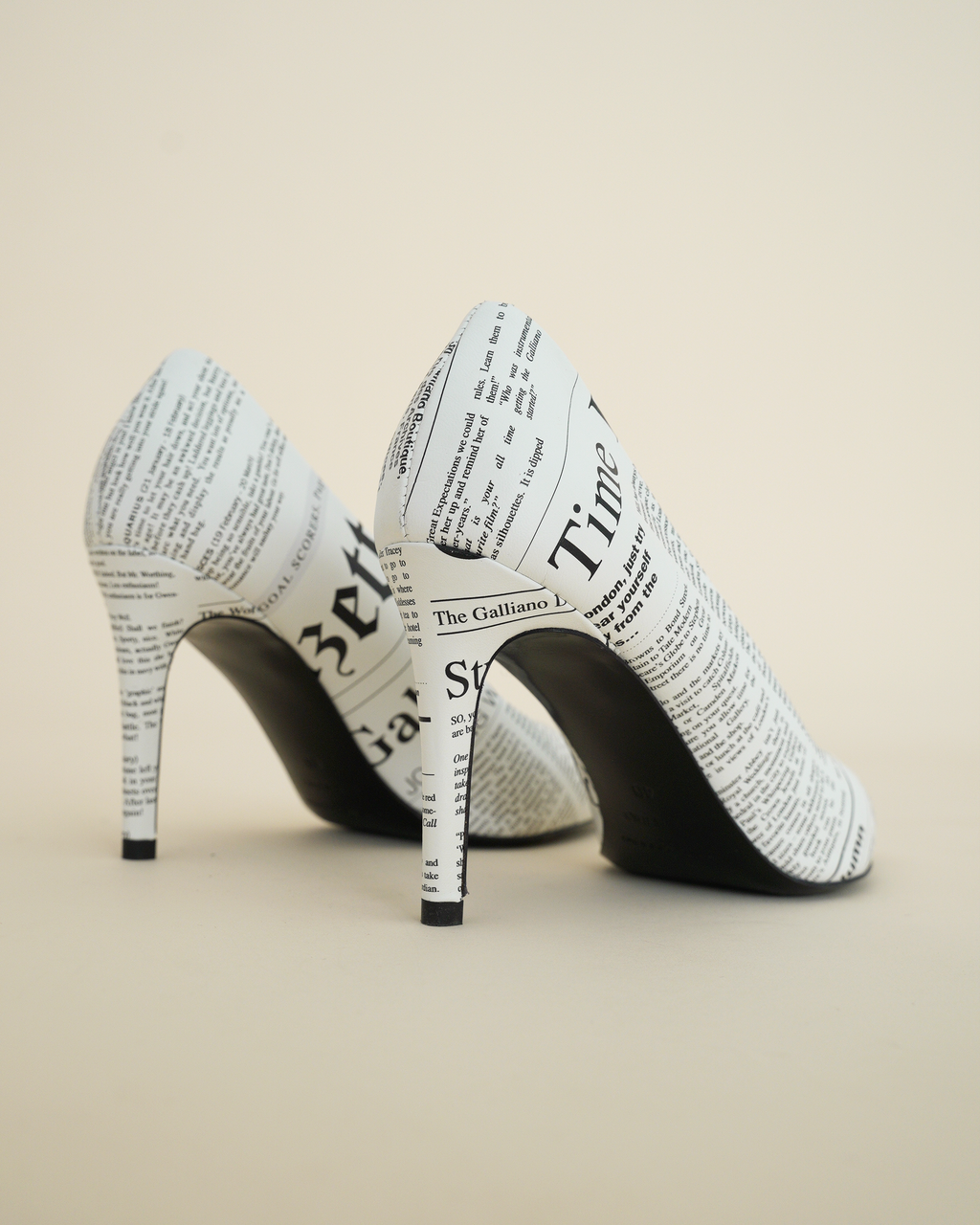 John Galliano “Gazette” Newspaper-Print Pumps