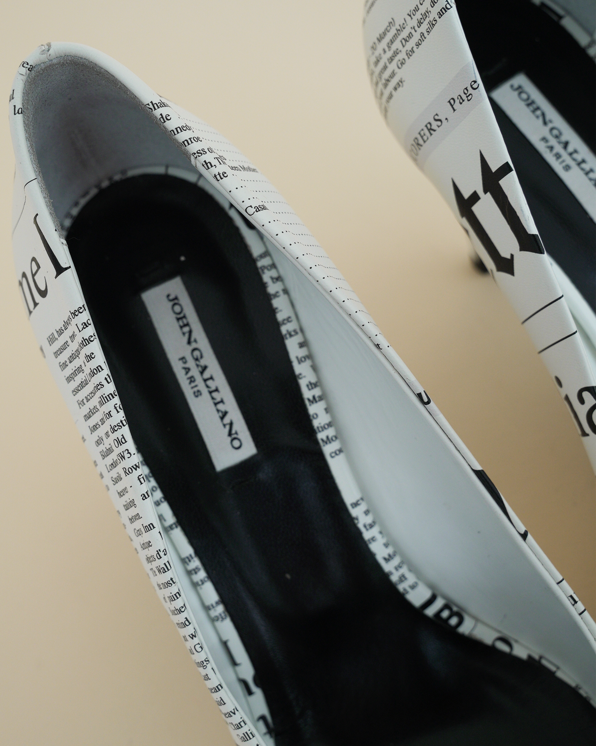 John Galliano “Gazette” Newspaper-Print Pumps