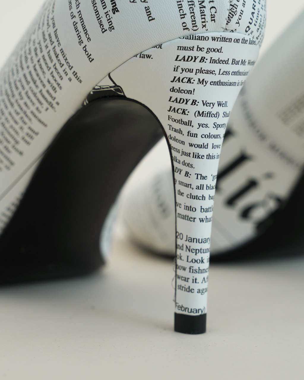 John Galliano “Gazette” Newspaper-Print Pumps