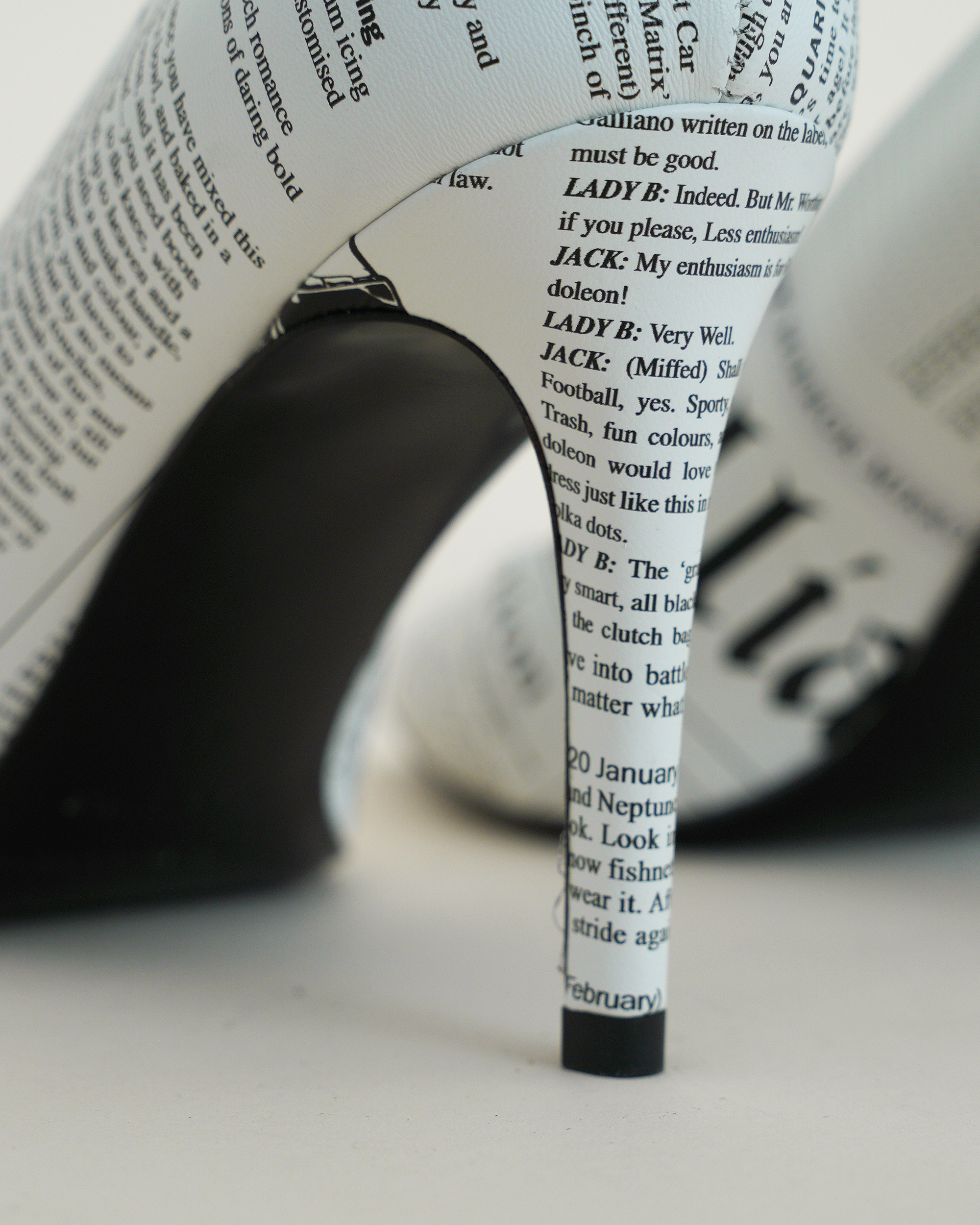 John Galliano “Gazette” Newspaper-Print Pumps