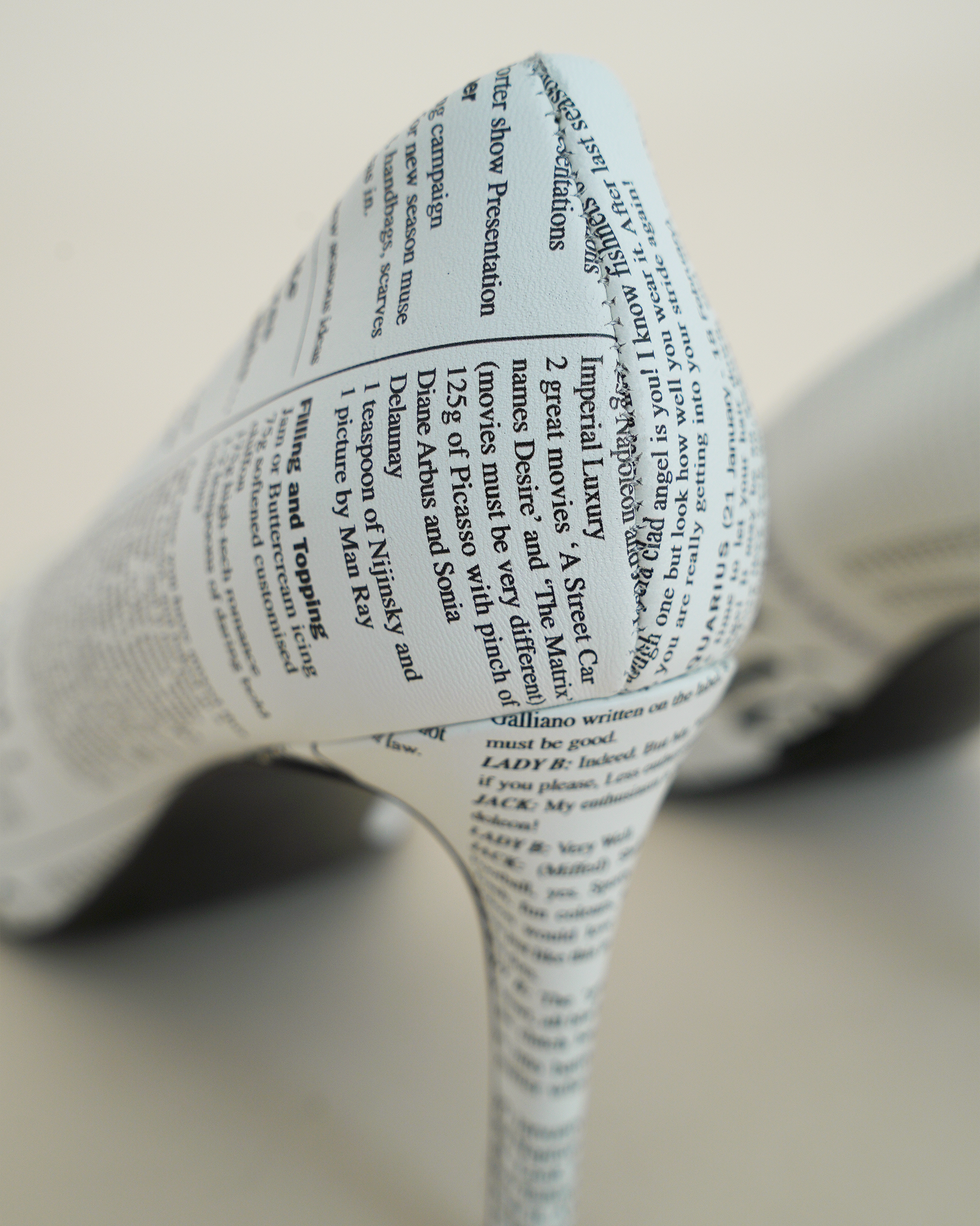 John Galliano “Gazette” Newspaper-Print Pumps