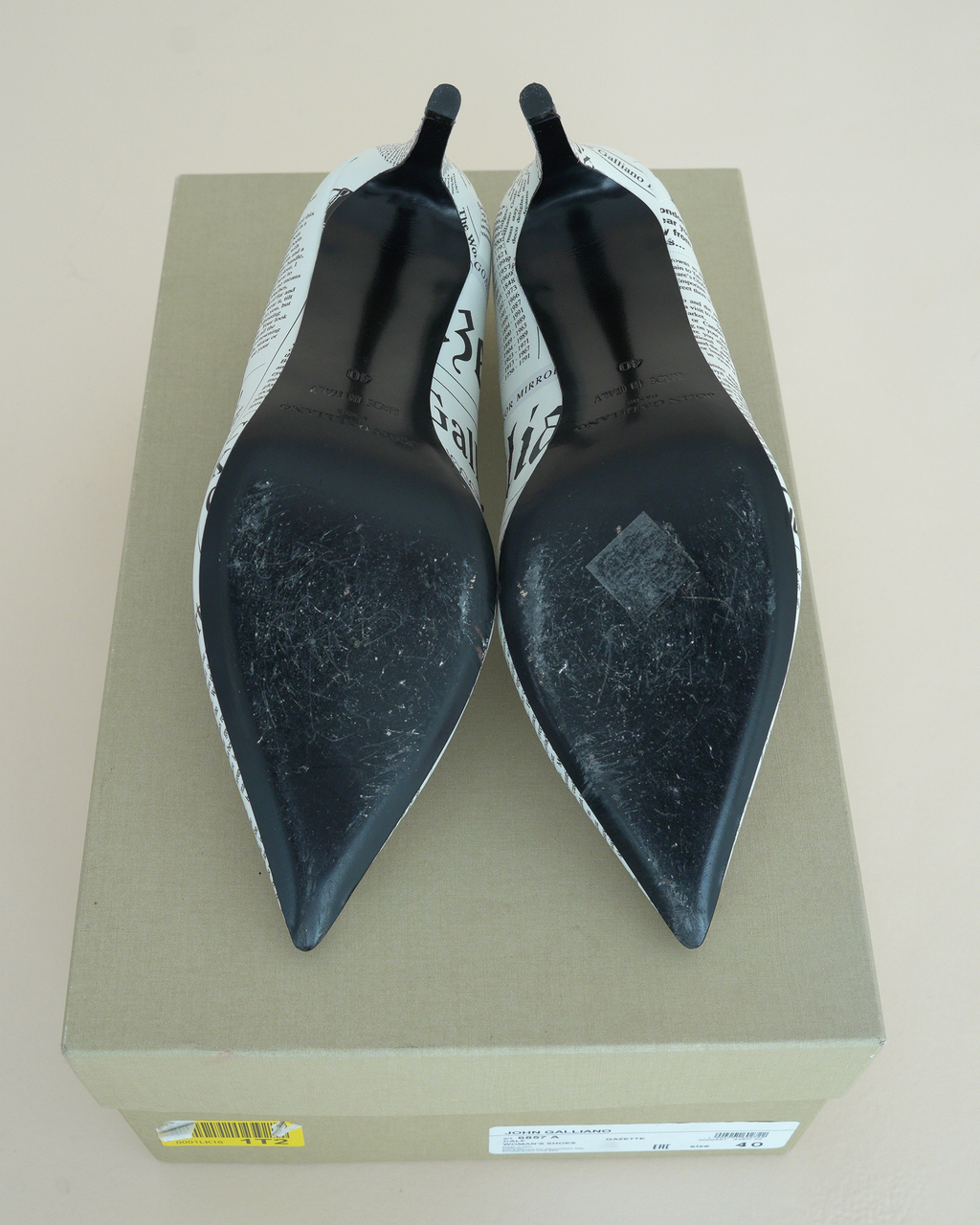 John Galliano “Gazette” Newspaper-Print Pumps