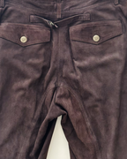 John Galliano goatskin suede utility trousers