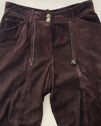 John Galliano goatskin suede utility trousers