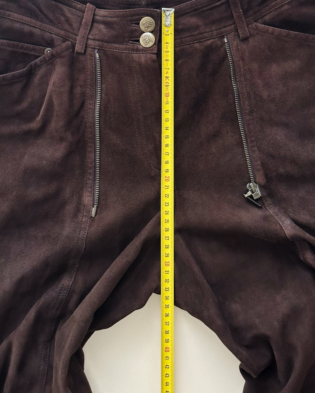 John Galliano goatskin suede utility trousers